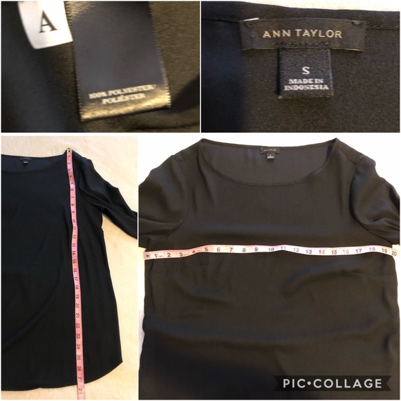 Ann Taylor basic black sheer top size small - Picture 8 of 8